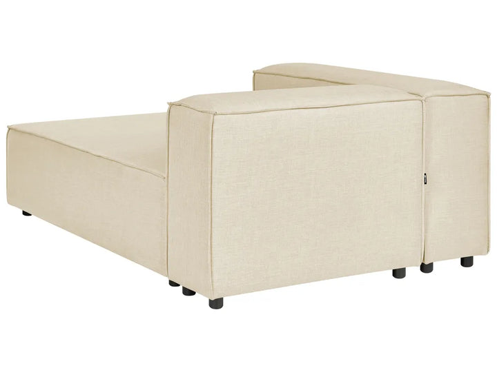 Modular Corner Sofa 3 Seater Faux Linen Beige Right Hand Travison