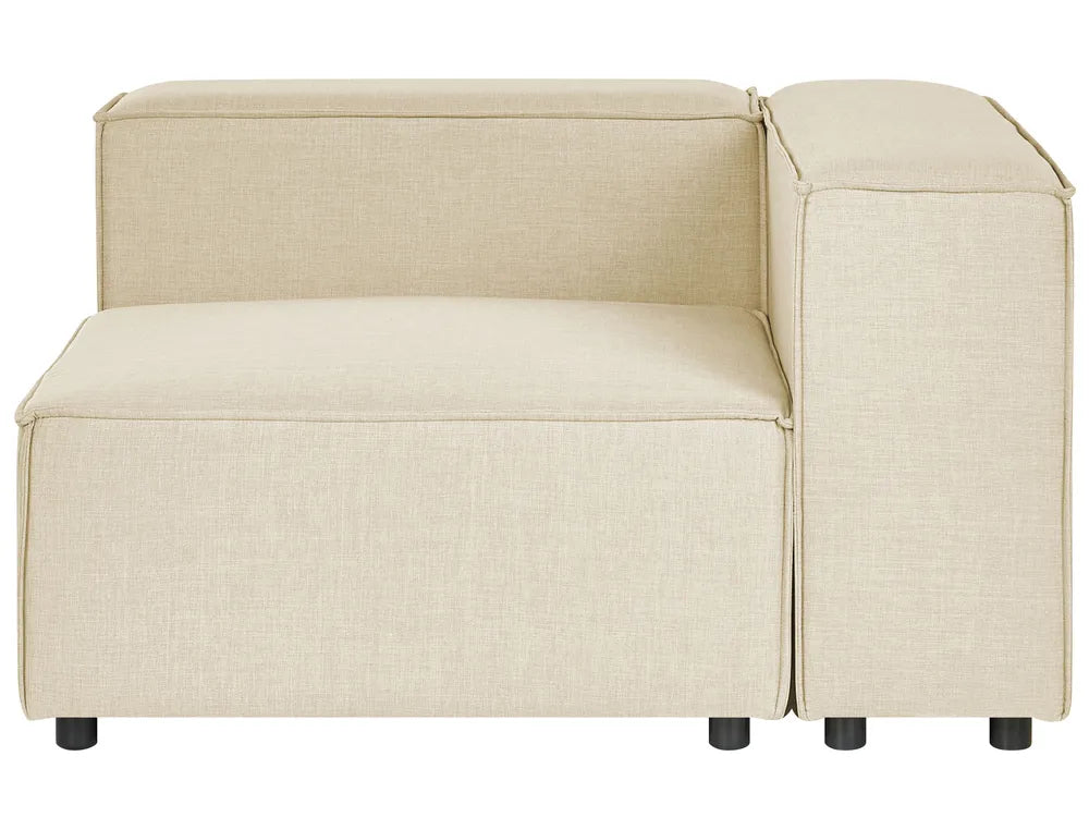 Modular Corner Sofa 3 Seater Faux Linen Beige Right Hand Travison