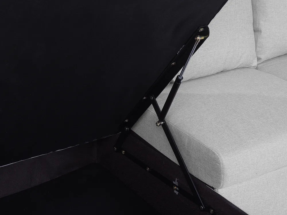 U-Shape Sofa Bed 4 Seater Fabric Light Grey with Storage Kellems