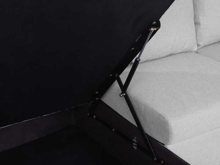 U-Shape Sofa Bed 4 Seater Fabric Light Grey with Storage Kellems