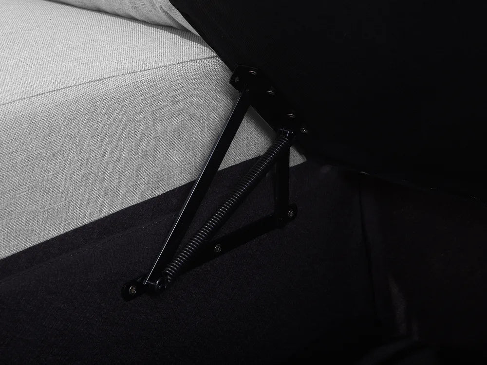 U-Shape Sofa Bed 4 Seater Fabric Light Grey with Storage Kellems