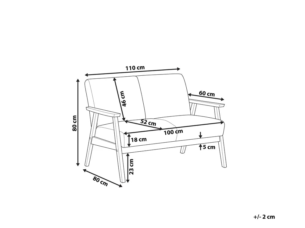 Sofa 2 Seater Fabric Grey Aadhya