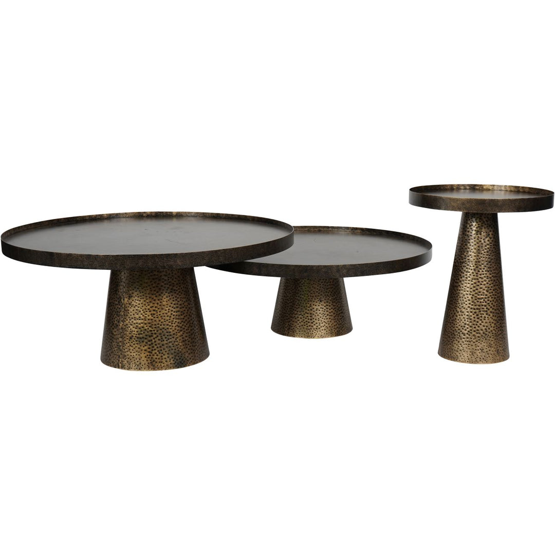 Libra Sandbanks Set of 2 Iron Coffee Tables in Rustic Antique Gold