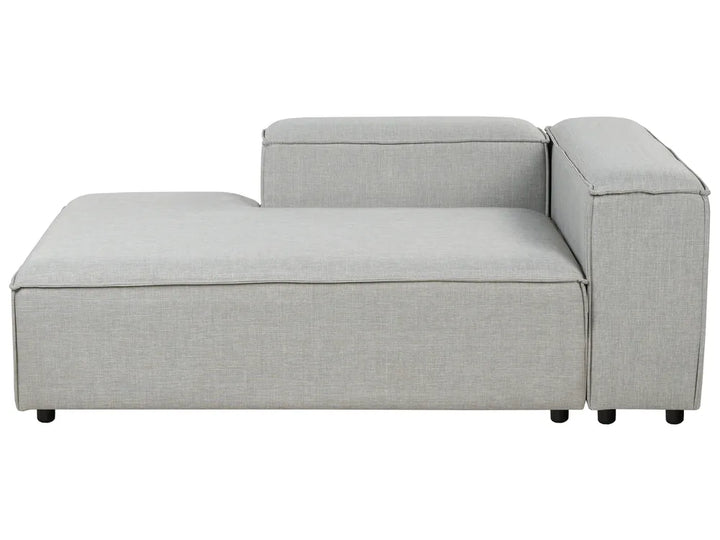 Modular Corner Sofa 3 Seater Fabric Light Grey with Ottoman Right Hand Oakham
