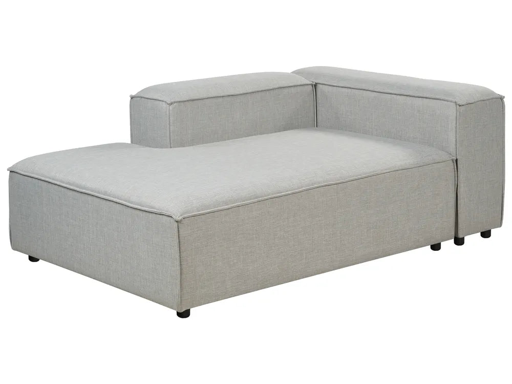 Modular Corner Sofa 3 Seater Fabric Light Grey with Ottoman Right Hand Oakham