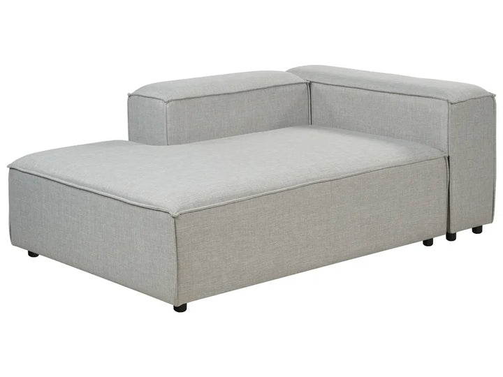 Modular Corner Sofa 3 Seater Fabric Light Grey with Ottoman Right Hand Oakham