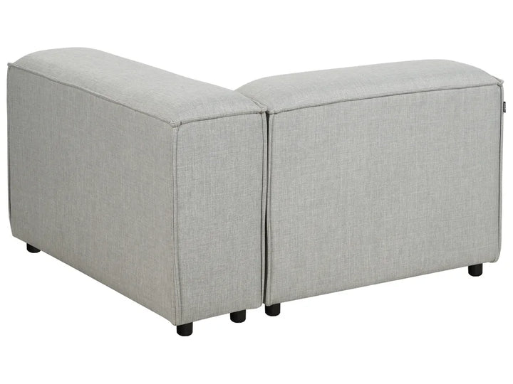 Modular Corner Sofa 3 Seater Fabric Light Grey with Ottoman Right Hand Oakham