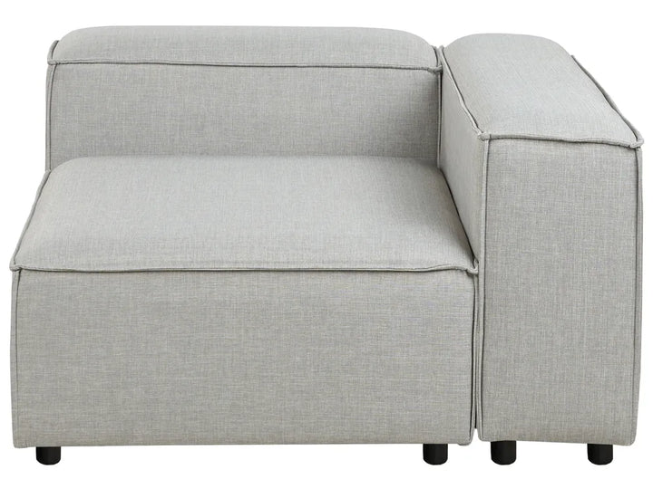 Modular Corner Sofa 3 Seater Fabric Light Grey with Ottoman Right Hand Oakham