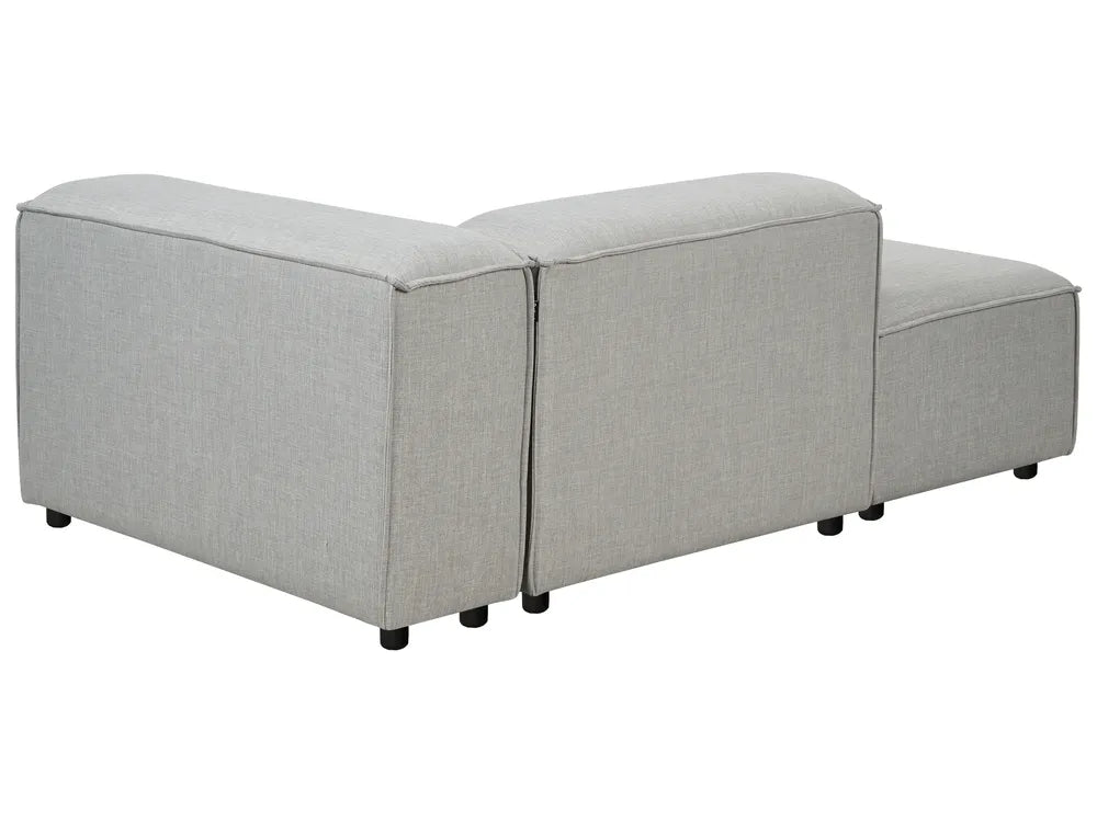 Modular Corner Sofa 3 Seater Fabric Light Grey with Ottoman Right Hand Oakham