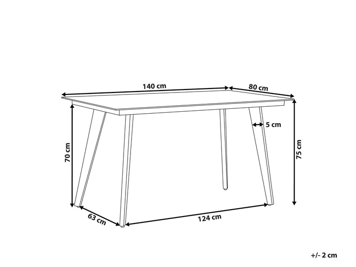 Mileto Garden Dining Table 140 cm 80 cm Glass Grey