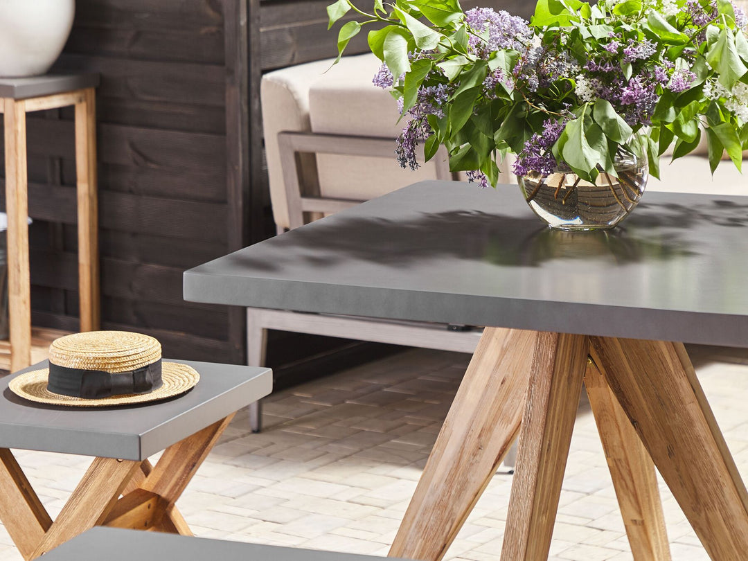 Olbia Garden Dining Table 90 cm 90 cm Concrete Grey
