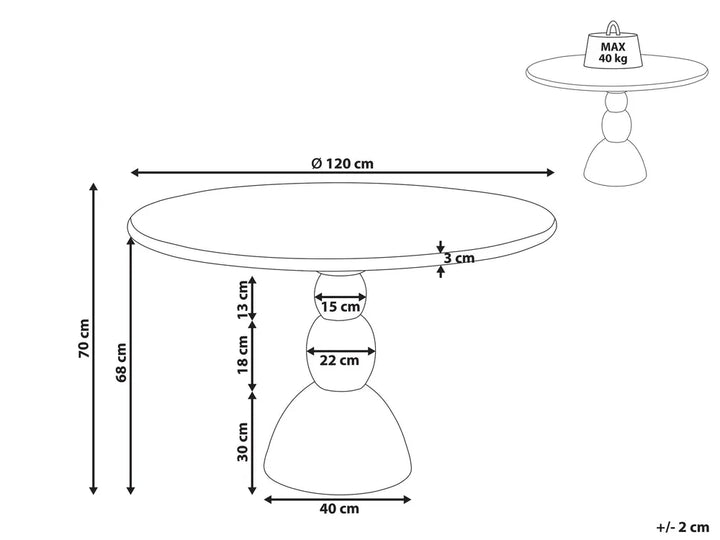 Dining Table Dark Brown 120 cm 120 cm Mango Wood Doley