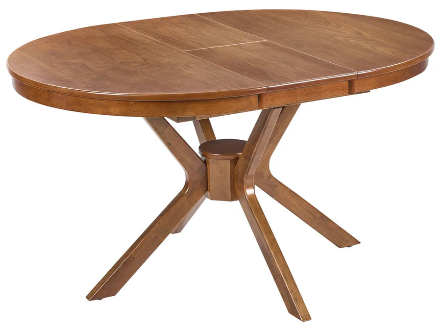 Wooden dining table with a white background