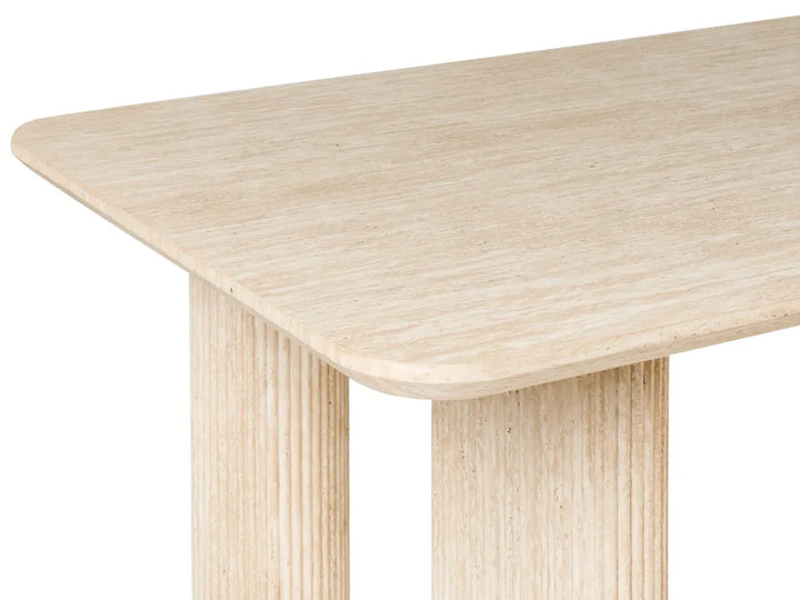 Dining Table Travertine Effect 180 cm 90 cm Turgeon