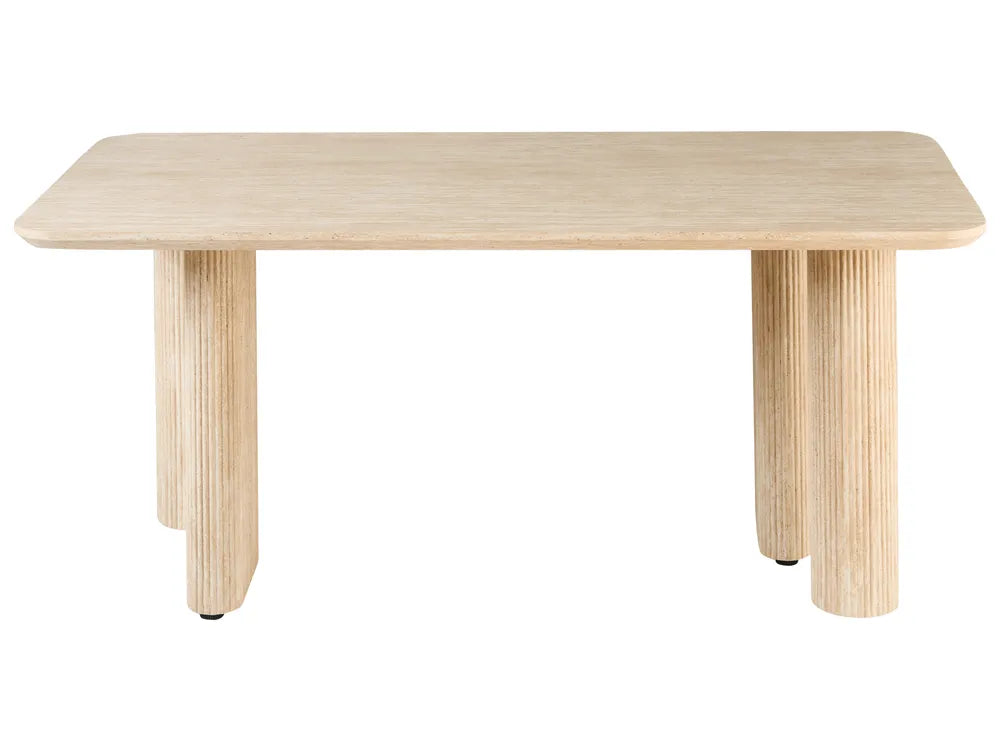 Dining Table Travertine Effect 180 cm 90 cm Turgeon