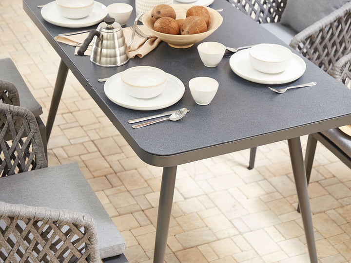 Lipari Garden Dining Table 140 cm 80 cm Glass Grey