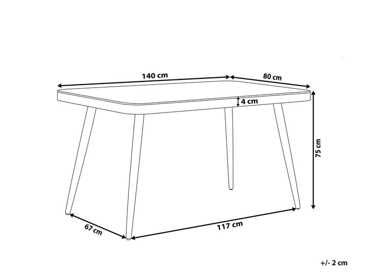 Lipari Garden Dining Table 140 cm 80 cm Glass Grey