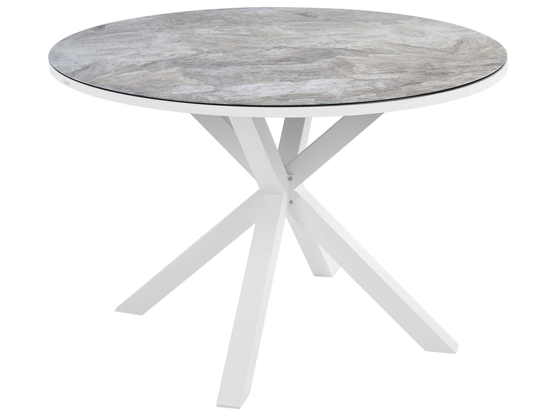 Malleto Garden Dining Table  120 cm 120 cm Glass Dark Grey