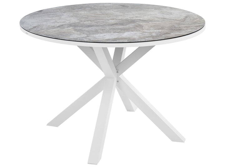 Malleto Garden Dining Table  120 cm 120 cm Glass Dark Grey