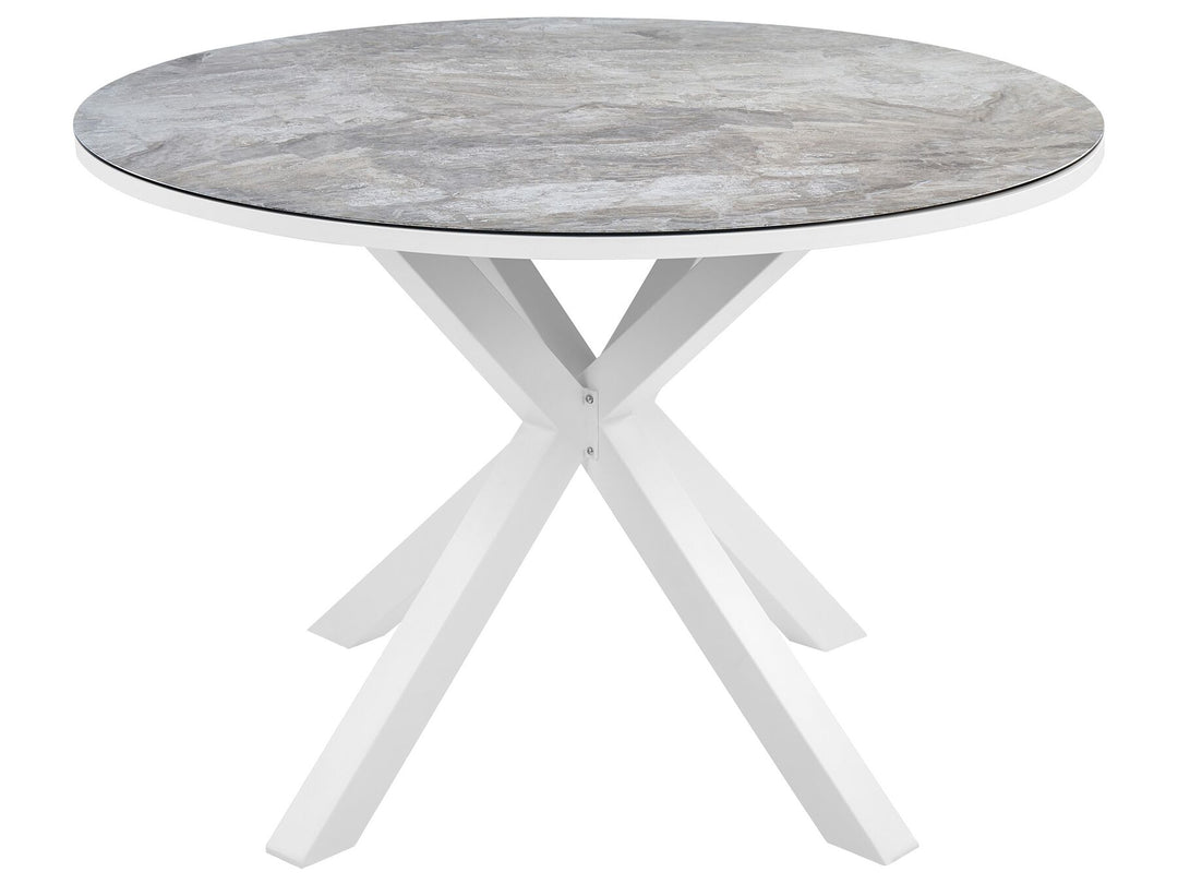 Malleto Garden Dining Table  120 cm 120 cm Glass Dark Grey