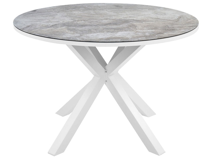 Malleto Garden Dining Table  120 cm 120 cm Glass Dark Grey