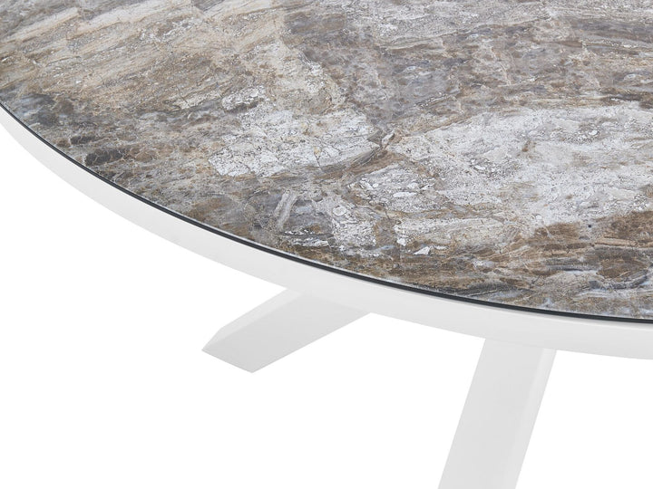 Malleto Garden Dining Table  120 cm 120 cm Glass Dark Grey
