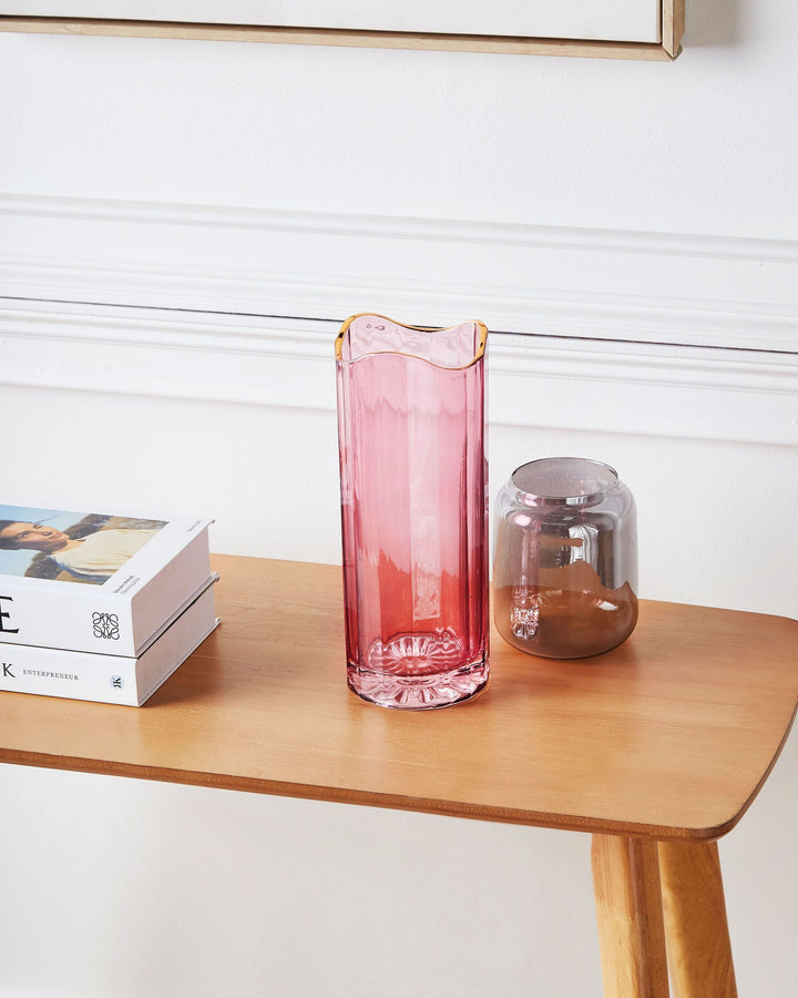 Perdiki Flower Vase Glass 30 cm Pink