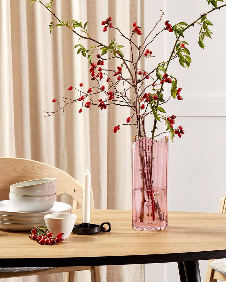 Perdiki Flower Vase Glass 30 cm Pink