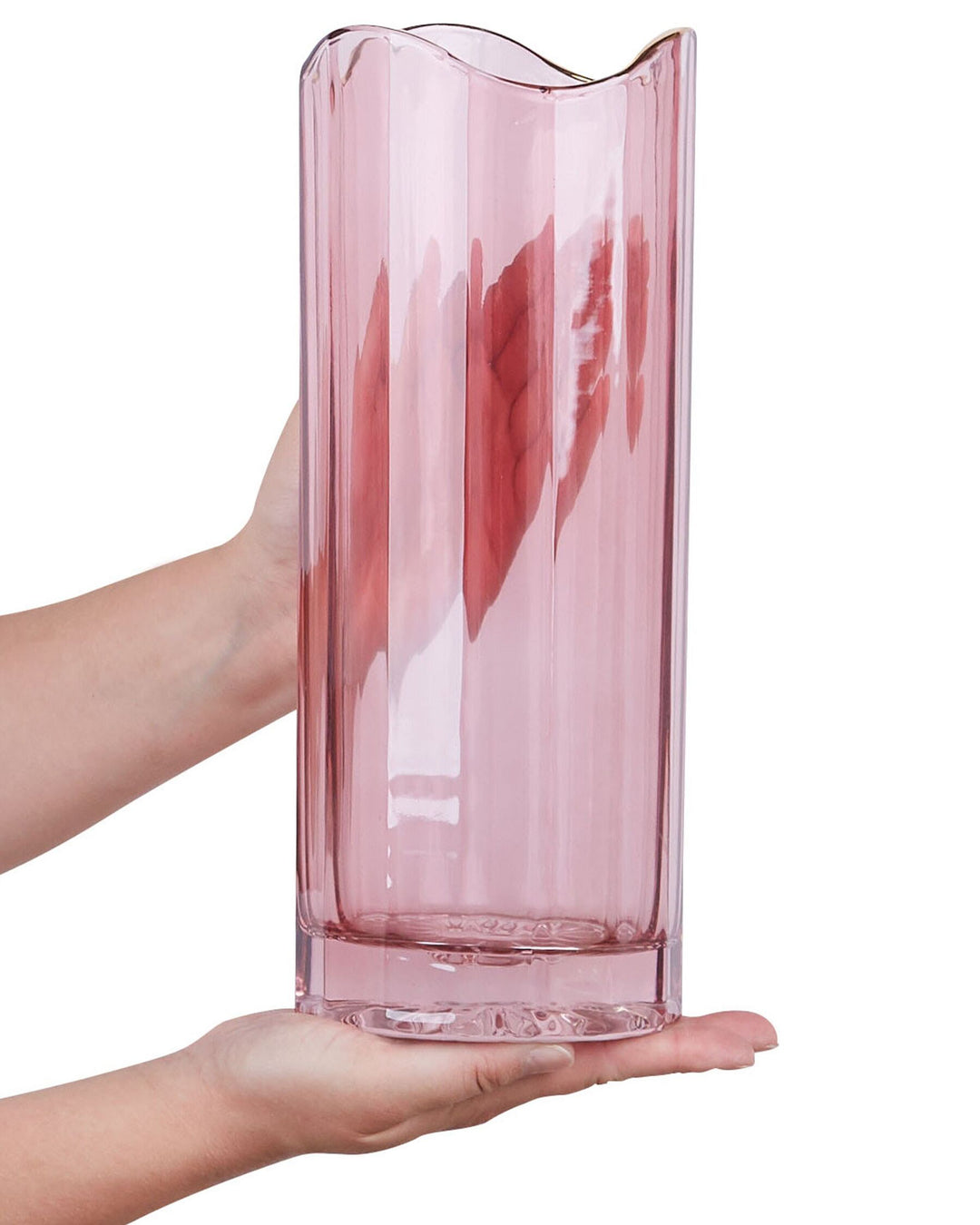 Perdiki Flower Vase Glass 30 cm Pink