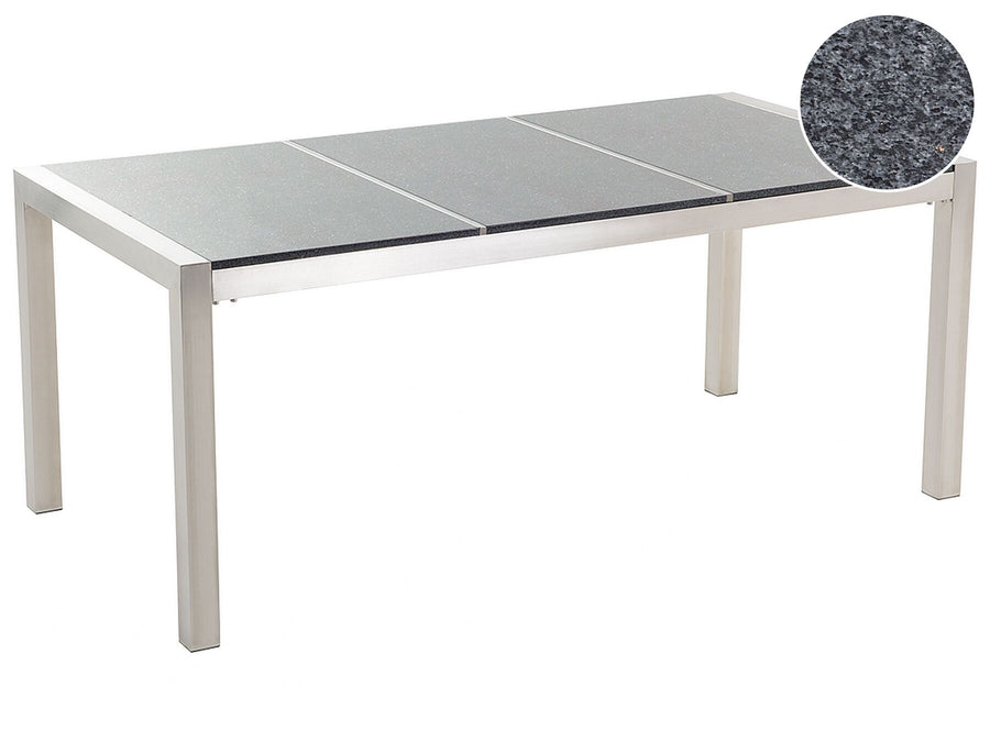 Grosseto Garden Dining Table 180 cm 90 cm Polished Granite Grey