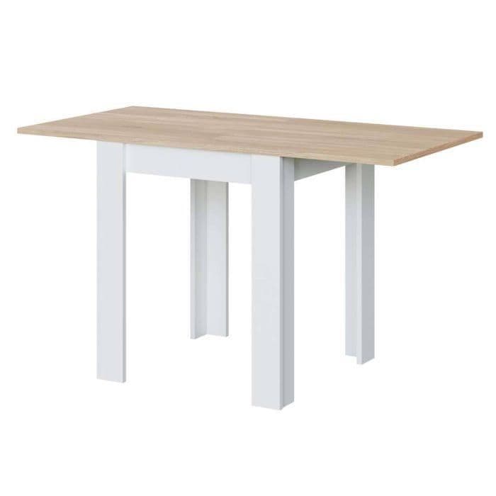 Espana White And Light Oak Effect Small Extending Dining Table