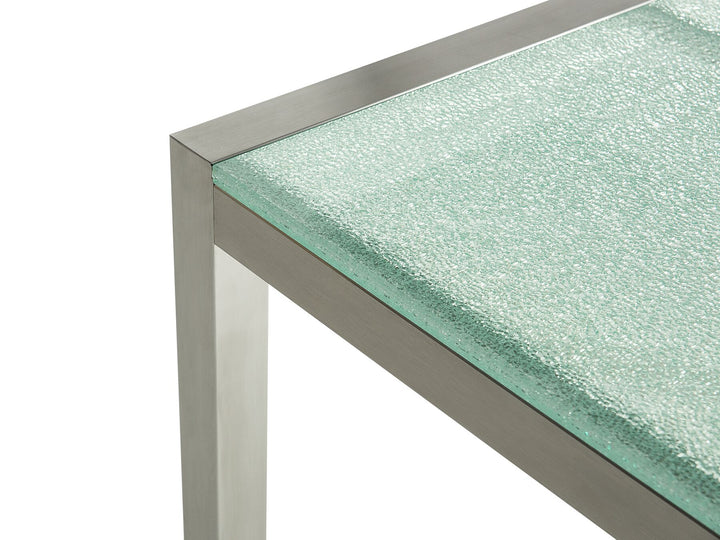 Grosseto Garden Dining Table 220 cm 100 cm Cracked Glass Transparent