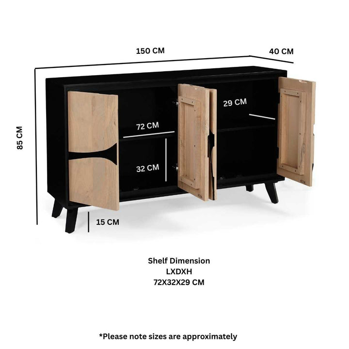 Boho Solid Wood Extra Large Sideboard