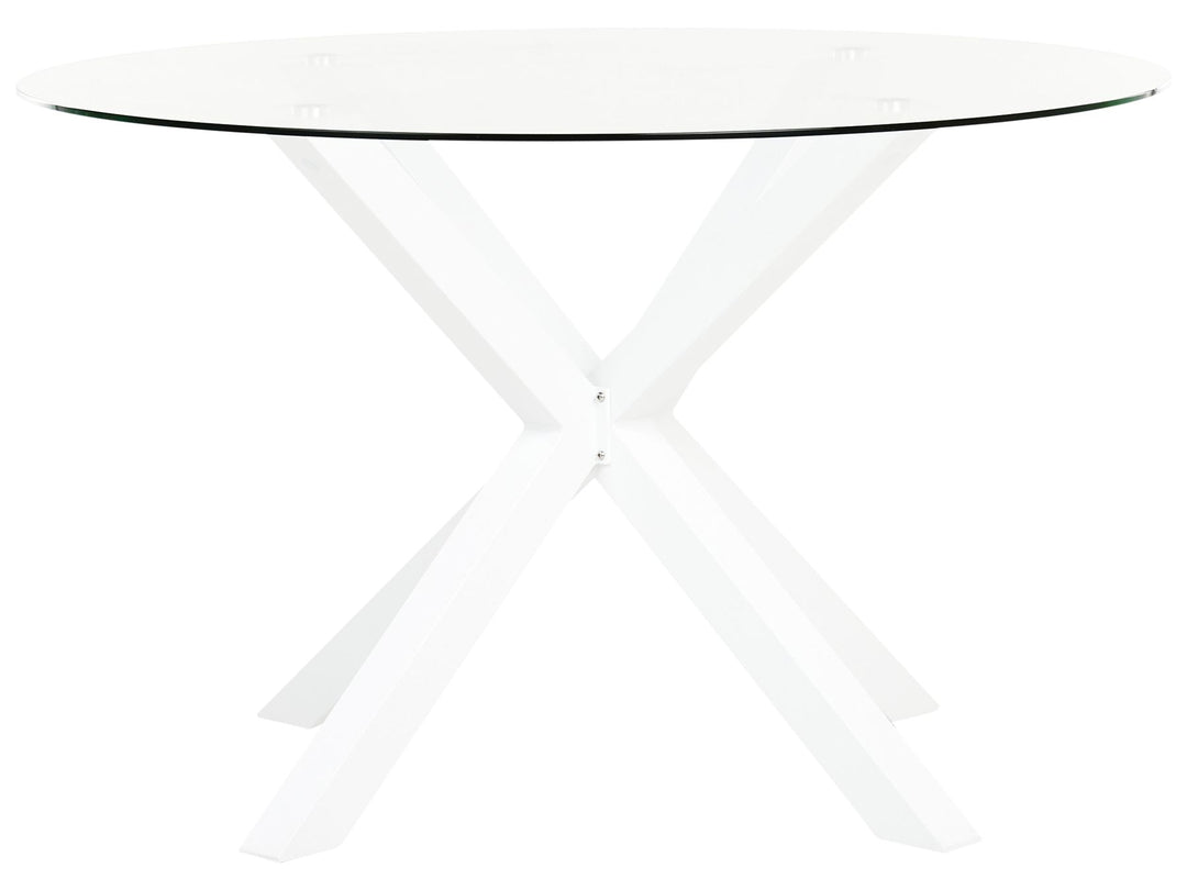 Maletto Garden Dining Table 120 cm 120 cm Glass White