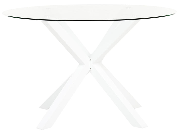 Maletto Garden Dining Table 120 cm 120 cm Glass White