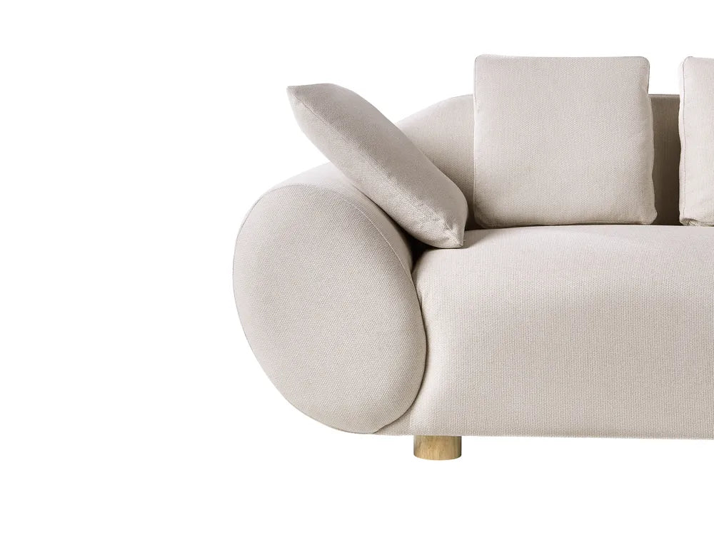 Sofa 2 Seater Fabric Light Beige Ashland