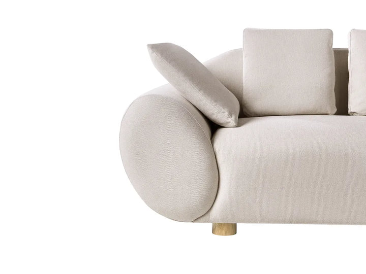 Sofa 2 Seater Fabric Light Beige Ashland