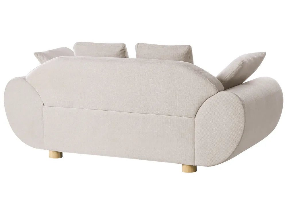 Sofa 2 Seater Fabric Light Beige Ashland