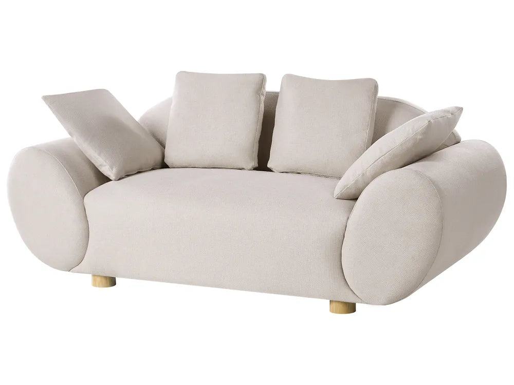 Sofa 2 Seater Fabric Light Beige Ashland