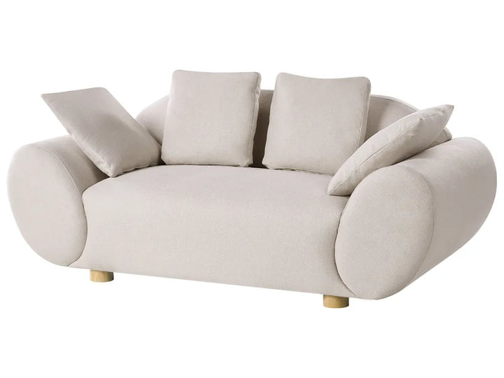 Sofa 2 Seater Fabric Light Beige Ashland