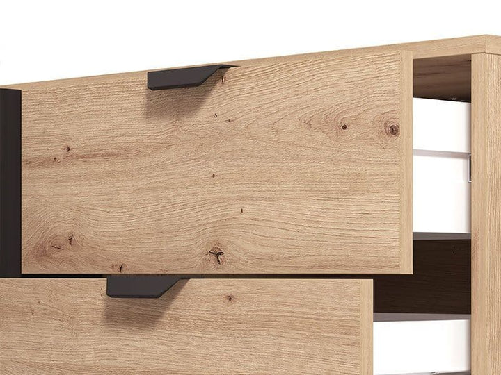 Marah Artisan Oak Effect And Black Sideboard
