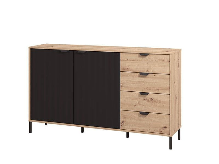 Marah Artisan Oak Effect And Black Sideboard
