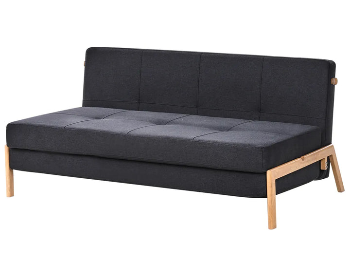 Sofa Bed 2 Seater Fabric Black Blancha