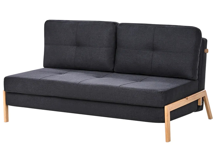 Sofa Bed 2 Seater Fabric Black Blancha