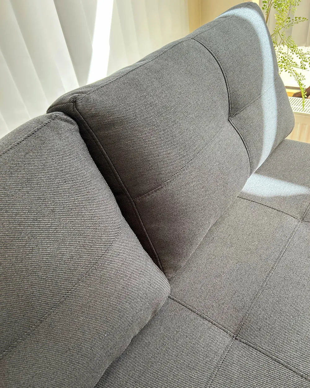 Sofa Bed 2 Seater Fabric Black Blancha