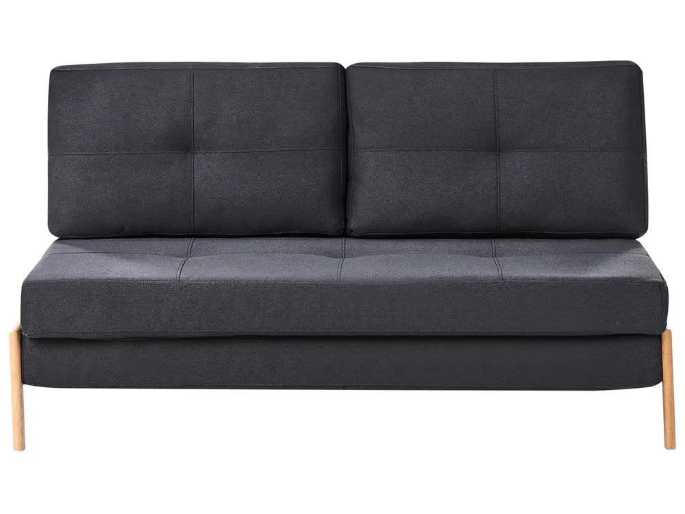 Black sofa bed with wooden legs