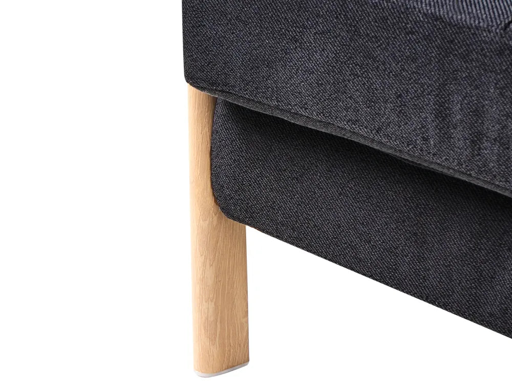 Sofa Bed 2 Seater Fabric Black Blancha