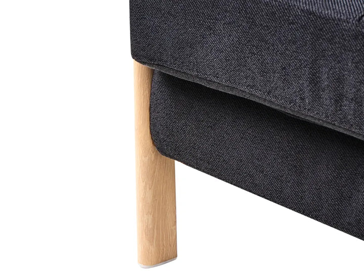 Sofa Bed 2 Seater Fabric Black Blancha