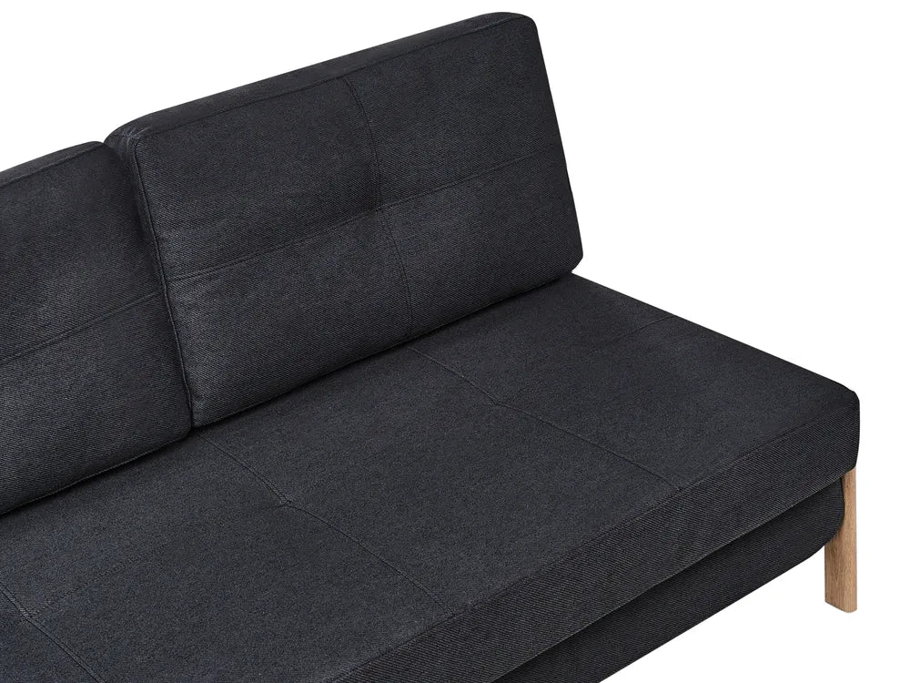Sofa Bed 2 Seater Fabric Black Blancha