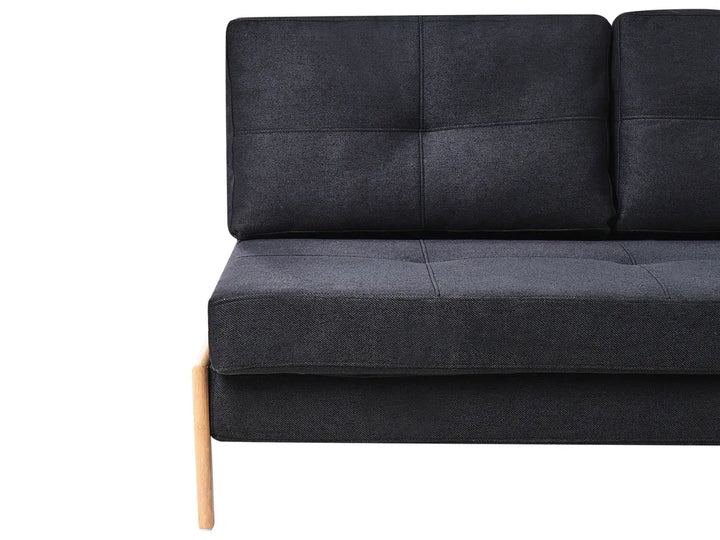 Sofa Bed 2 Seater Fabric Black Blancha